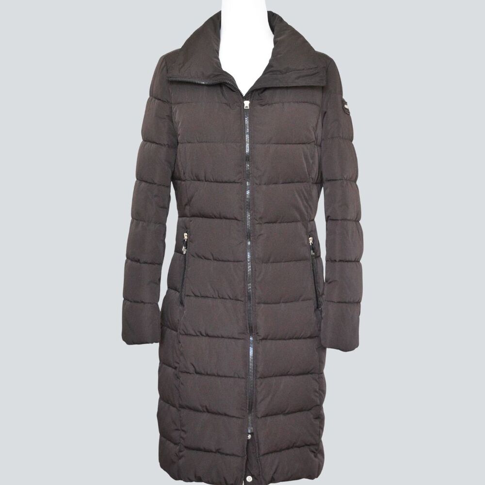 CALVIN KLEIN Women's Brown Long Puffer Coat Size S